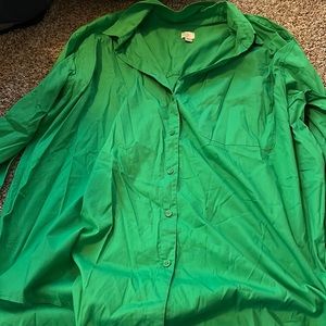Green button down